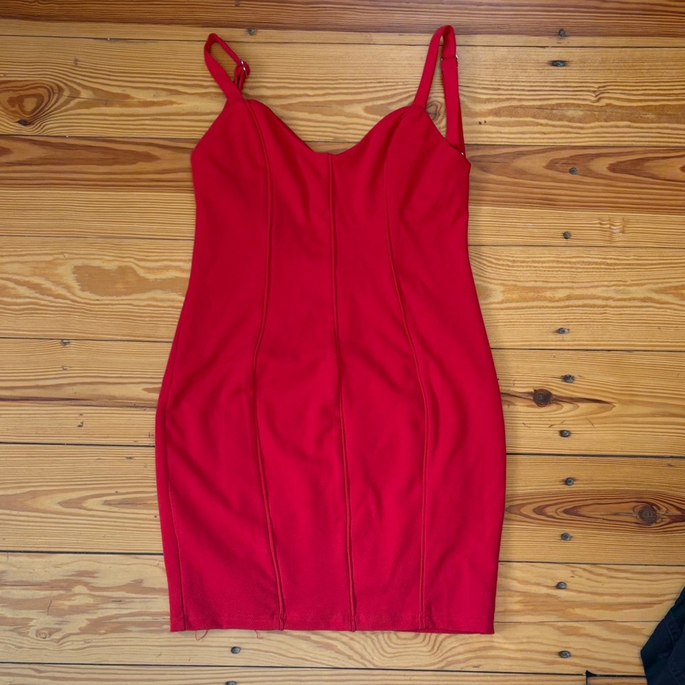 Red Low Back Mini Dress